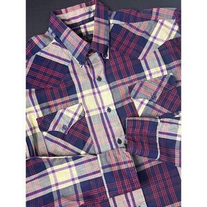 Panhandle Slim Men's Size 17.5- 35 Plaid Western Button Down Shirt Lg Sleeve USA